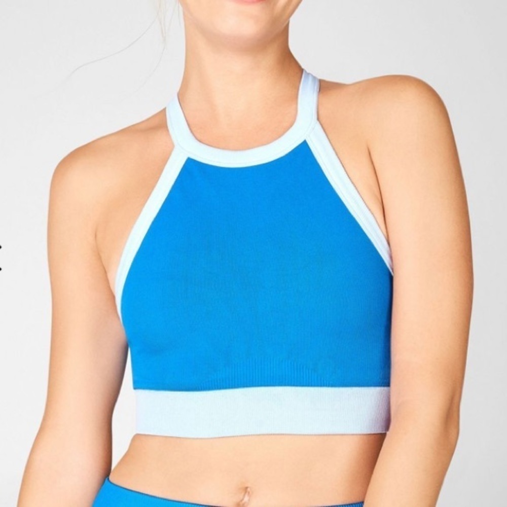 Nwt Fabletics Blue Maddie Ziegler Seamless Sports Bra Size Xl